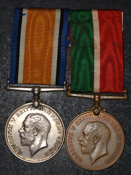 WW1. BWM & Mercantile Marine pair