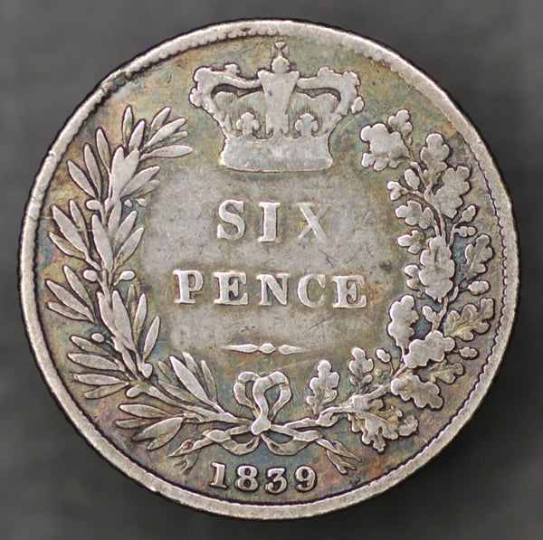 Victoria. Sixpence. 1839