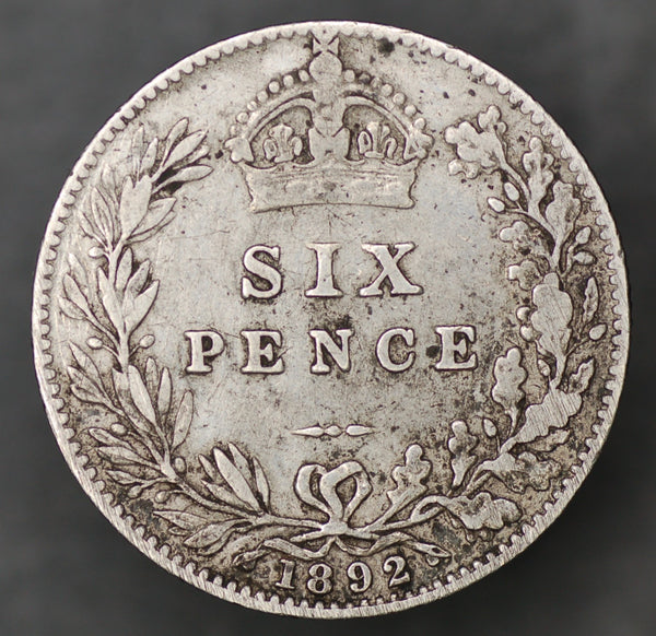 Victoria. Sixpence. 1892