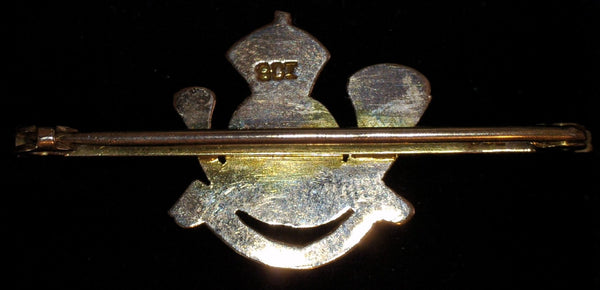 Sweetheart brooch. Kings Own Yorkshire Light Infantry. 9ct gold
