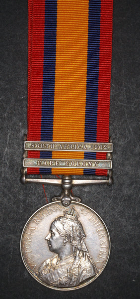 Queens South Africa medal. 2 clasps. Naylor. Liverpool regiment.