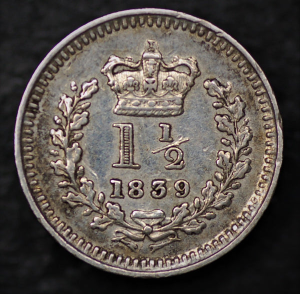 Victoria. Three halfpence. 1839