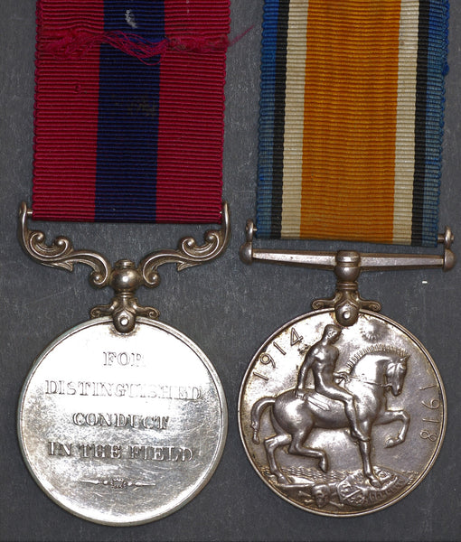 WW1. A 1918 D.C.M. pair awarded to Corporal T. Coombs, Royal Field Artillery