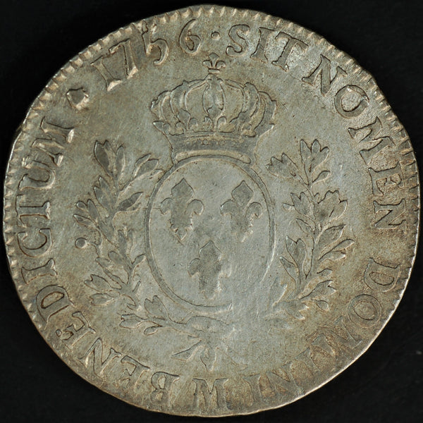 France. Louis XV. Ecu au bandeau. 1756M