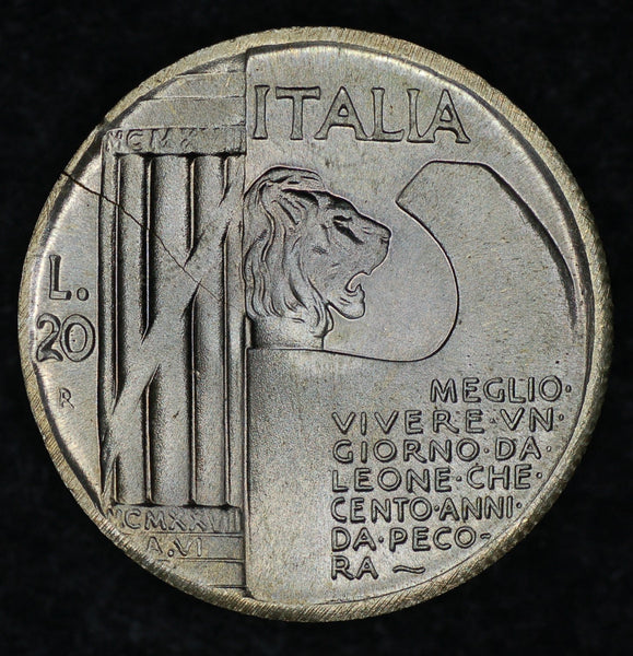 Italy 1943 20 Lire Mussolini Fantasy Issue Medal