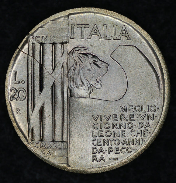 Italy 1943 20 Lire Mussolini Fantasy Issue Medal