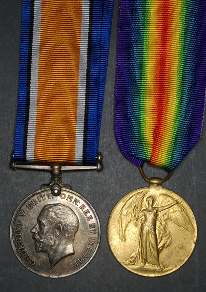 WW1. BWM & Victory pair. Saunders. Essex Regt/Yorkshire Regt/Tank Corps.