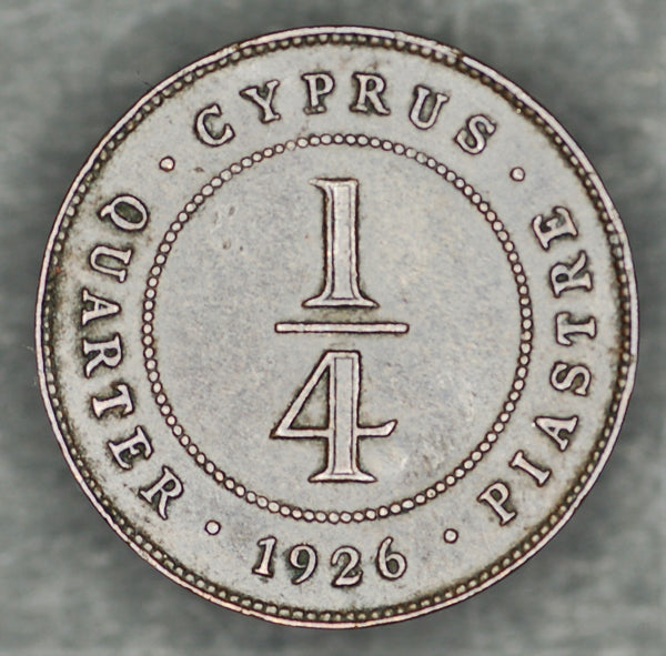 Cyprus. 1/4 Piastre. 1926