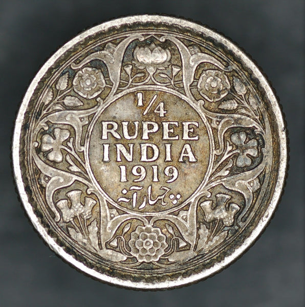 India. 1/4 Rupee. 1919