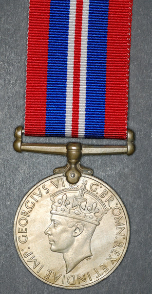 WW2 War service medal. Named. Haskins