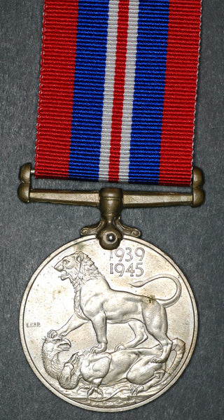 WW2 War service medal. Named. Haskins