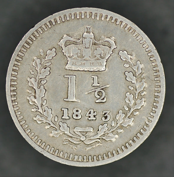 Victoria. Threehalfpence. 1843