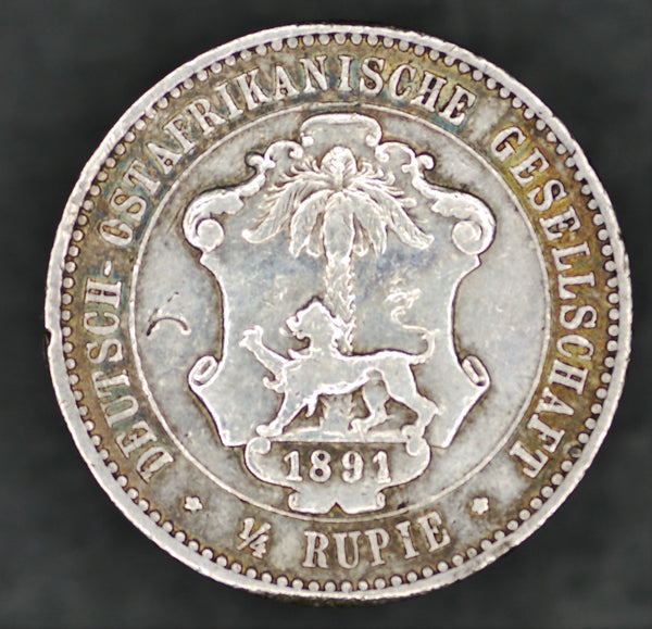 German East Africa. 1/4 Rupee. 1891