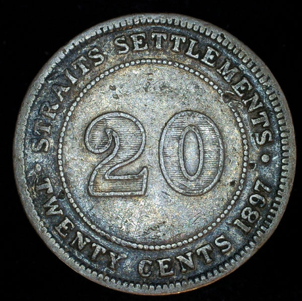 Straits settlements. 20 cents. 1897 H