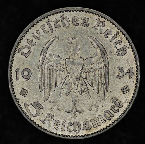 Germany. 5 Reichsmarks. 1934J