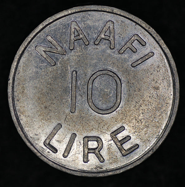 NAAFI. 10 Lire token. Aluminium.