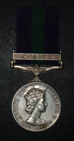 General Service 1918-62, 1 clasp, Malaya (23047719 Pte. G. Chamberlain. E. Yorks)