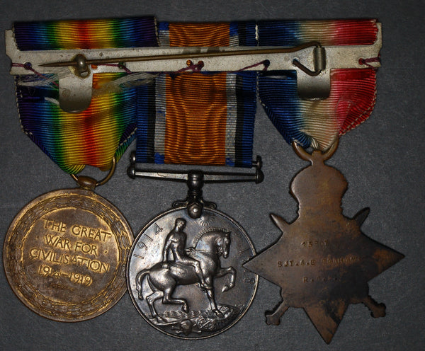 WW1. 1914-15 star trio. Canham. R.A./Tank Corps/Gallipoli