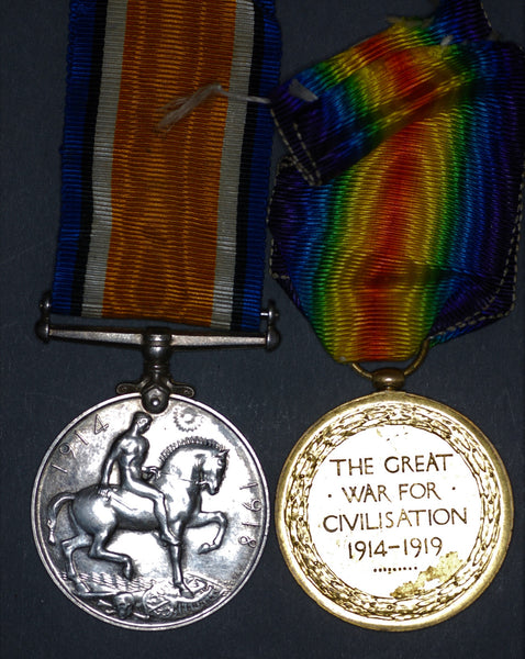WW1. War and Victory medal pair. R.F.C/R.A.F. Newell.