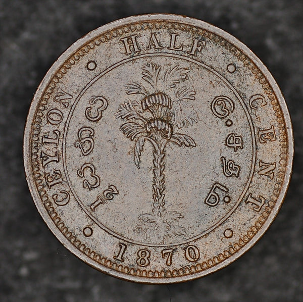 Ceylon. Half cent. 1871