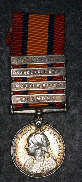 Miniature. Queens South Africa medal. 4 clasps.