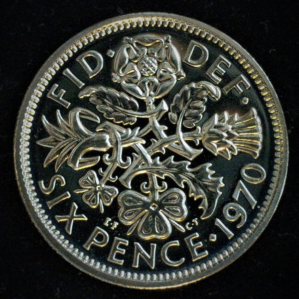 Elizabeth II. Proof sixpence . 1970