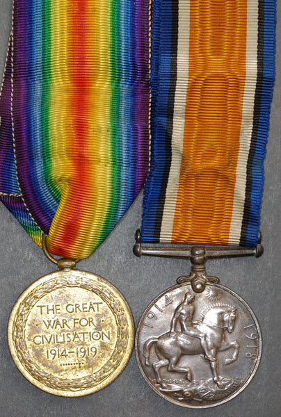 WW1 pair. Bunney. Oxf & Bucks L.I. P.O.W.