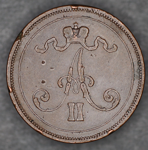 Finland. 10 Pennia. 1876