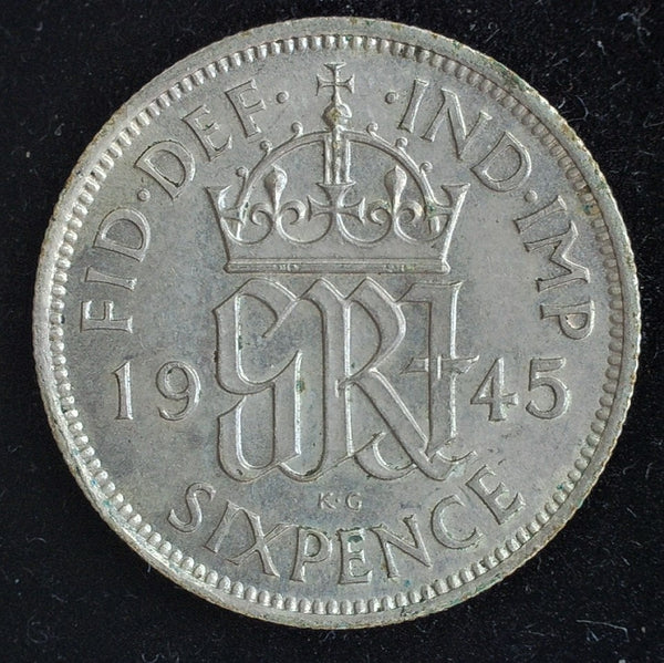 George VI. Sixpence. 1945