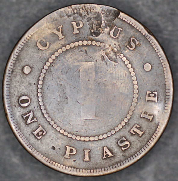Cyprus. 1 Piastre. 1886