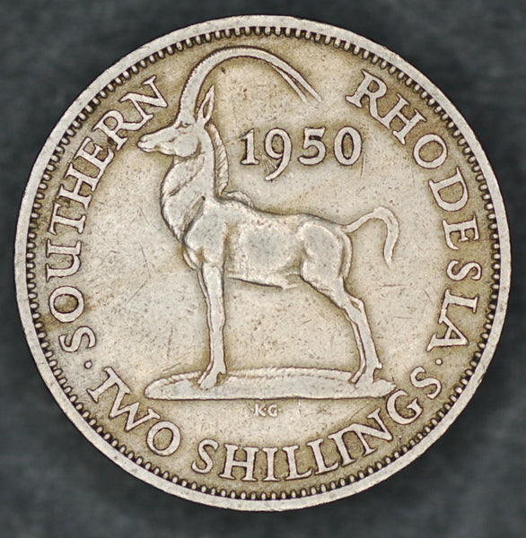 Southern Rhodesia. 2 Shillings. 1950