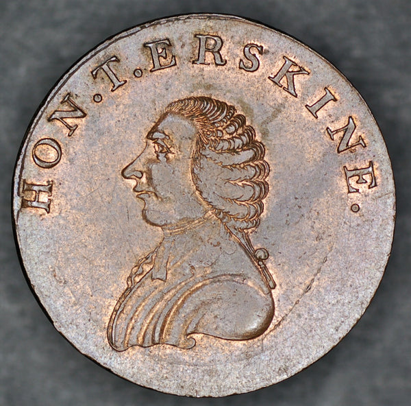 Thomas Erskine. Halfpenny. Ca 1790