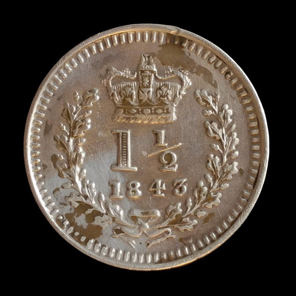 Victoria. Three halfpence. 1843