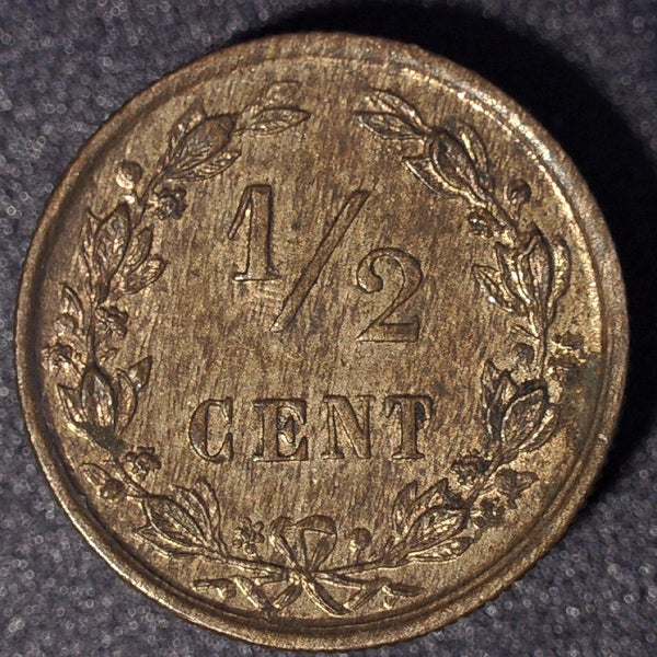 Netherlands. 1/2 cent. 1891