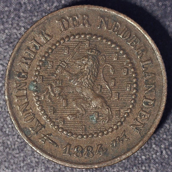 Netherlands. 1/2 cent. 1884