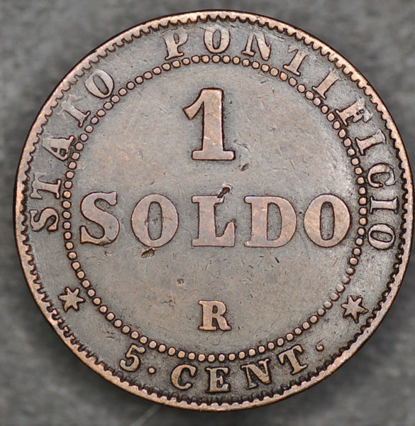 Italy. Papal states. 1 Soldo. 1867
