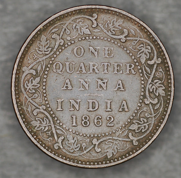 India. Quarter Anna. 1862