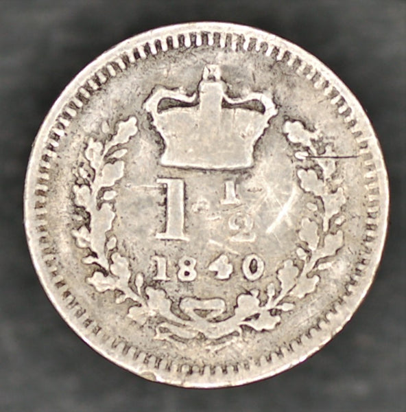 Victoria. Threehalfpence. 1840