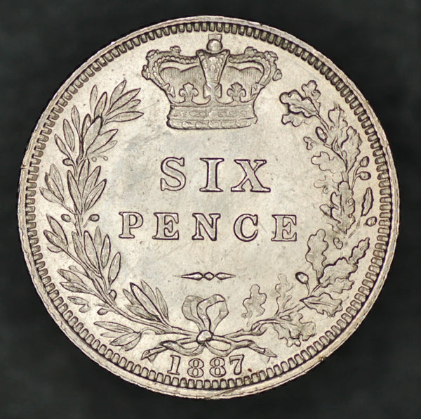 Victoria. Sixpence. 1887. Young head.