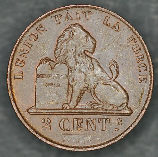 Belgium. 2 cents. 1865