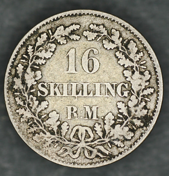 Denmark. 16 Skilling. 1857