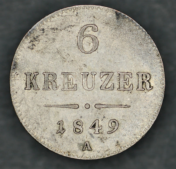 Austria. 6 Kreuzer. 1849 A