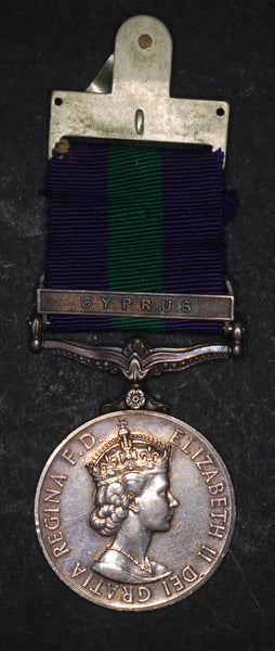 General service medal. 1918-62. Cyprus bar. Beauchamp. Middlesex regt.