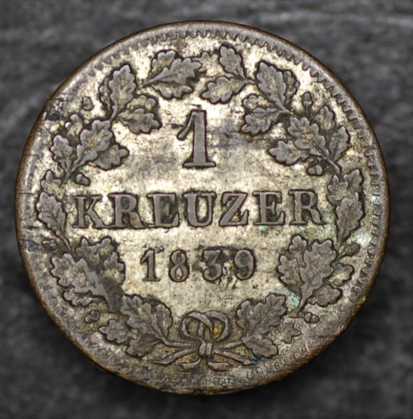 Germany. Bavaria. 1 Kreuzer. 1839