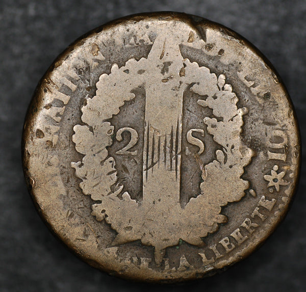 France. Louis XVI. 2 sols. 1792BB