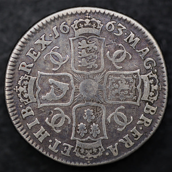 Charles 2nd. Shilling. 1663 – Coins4all