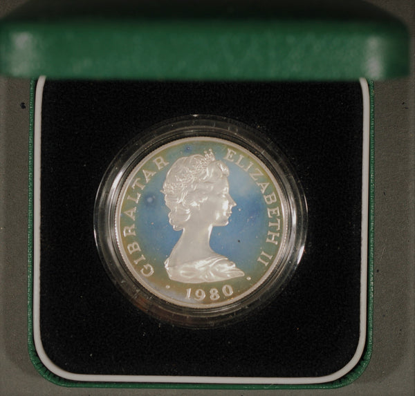 Gibraltar. Proof silver crown. 1980