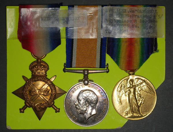 WW1. Trio. Campbell. A.S.C.
