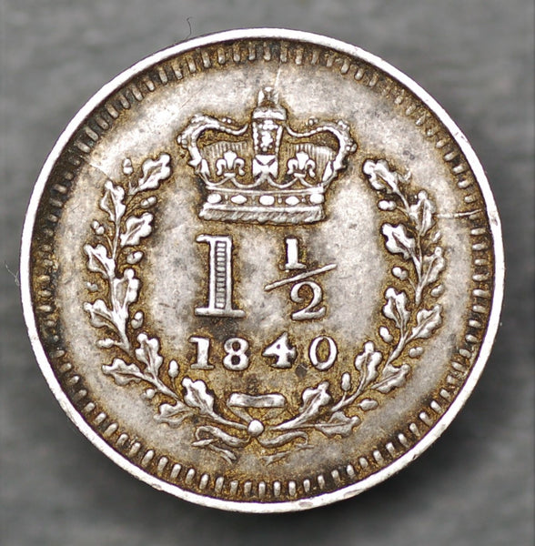 Victoria. Three halfpence. 1840