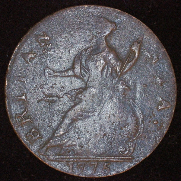 George III. Halfpenny. 1775. Counterfeit